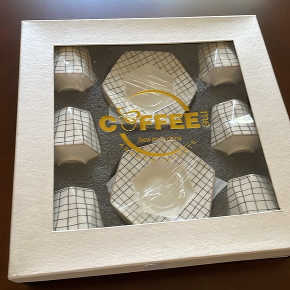 New 12 Piece Coffee Me Aramco Imports Espresso demitasse Coffee cup & saucer Set - Picture 3 of 9